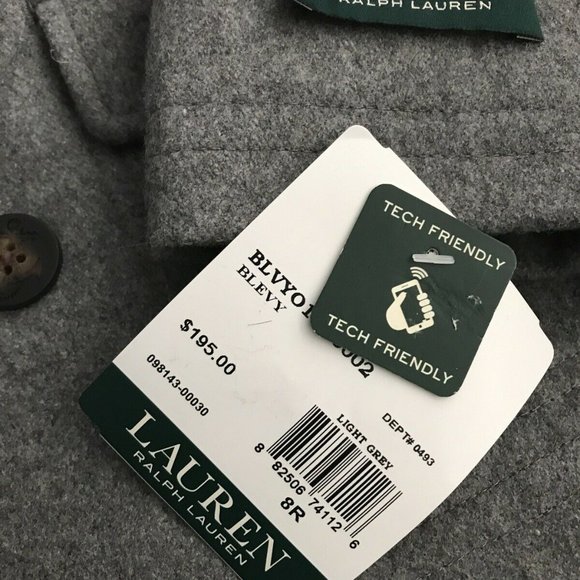 NWT Lauren Ralph Lauren Big Boys Pea Coat Grey - Picture 7 of 7